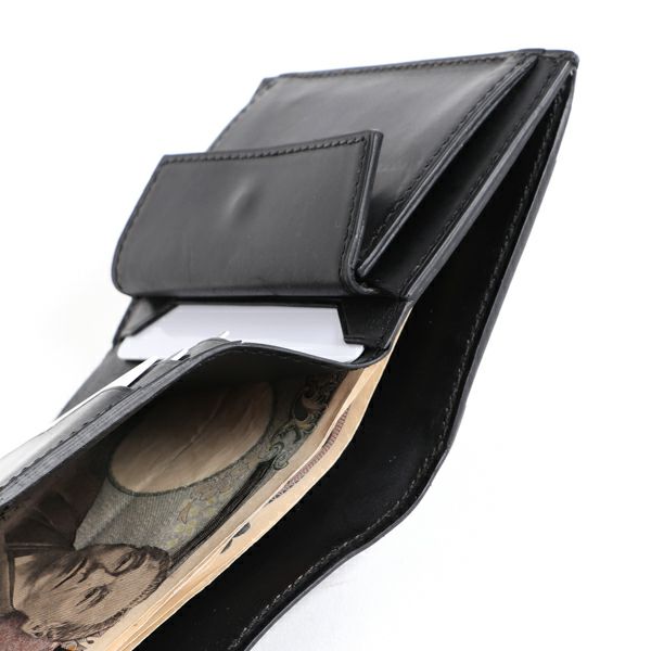 万双 ダブルホーウィン 被せ型財布 値段交渉はコメントより 多し